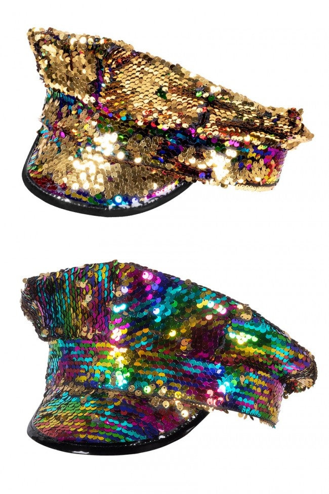 Glitter pet kapitein regenboog kleuren