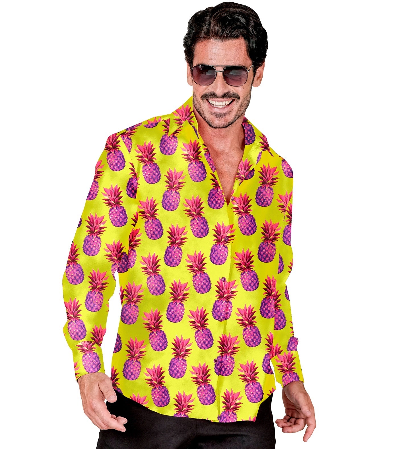 Blouse neon ananas Ankie voor een verkleedsfeestje