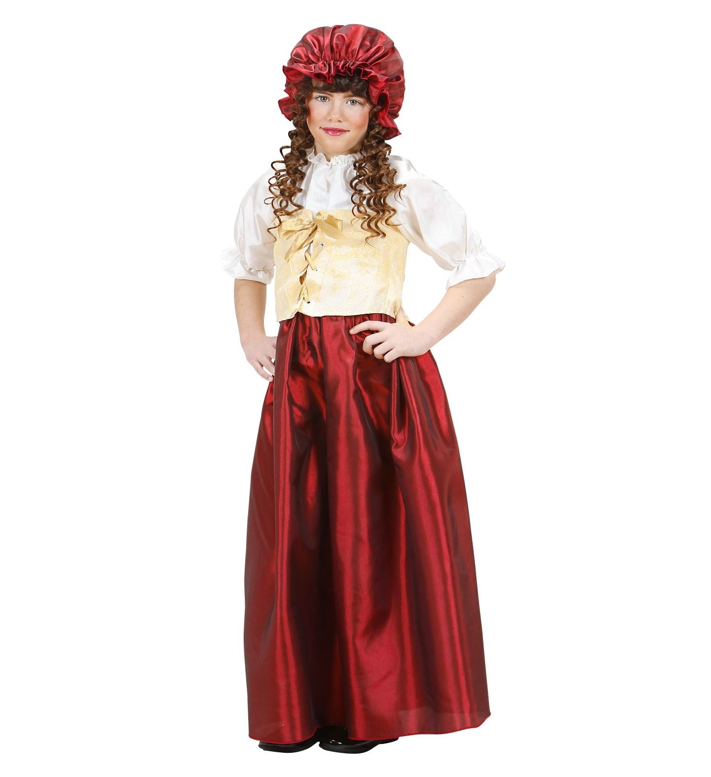 Widmann - Boeren Tirol & Oktoberfest Kostuum - Boeren Deerne Platteland - Meisje - rood,wit / beige - Maat 116 - Carnavalskleding - Verkleedkleding