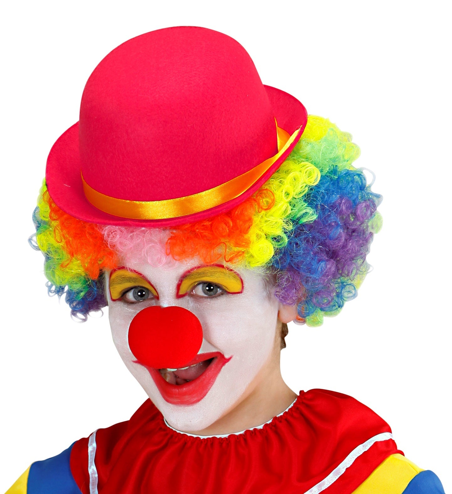 Widmann - Clown & Nar Kostuum - Bolhoed Boffie Kind Roze - roze - Carnavalskleding - Verkleedkleding