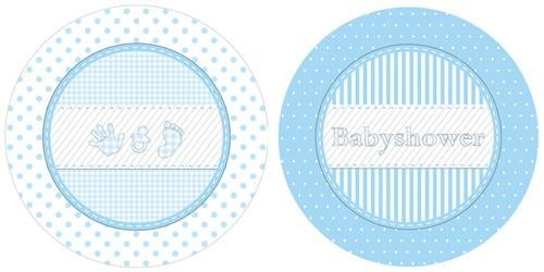 Borden babyshower jongen 18cm 8 stuks