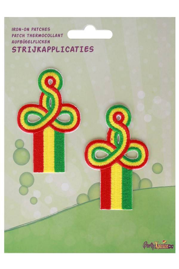 Strijk Applicaties brandenburgers limburg rood/geel/groen 8x5 limburg - Carnaval - Vastelaovend - Carnavalskleding - Carnaval Accessoires - Rood Geel Groen