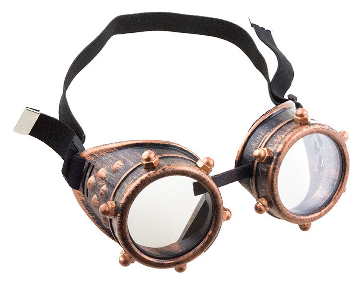 Funny Fashion - Steampunk Kostuum - Bronzen Steampunk Bril - - Carnavalskleding - Verkleedkleding