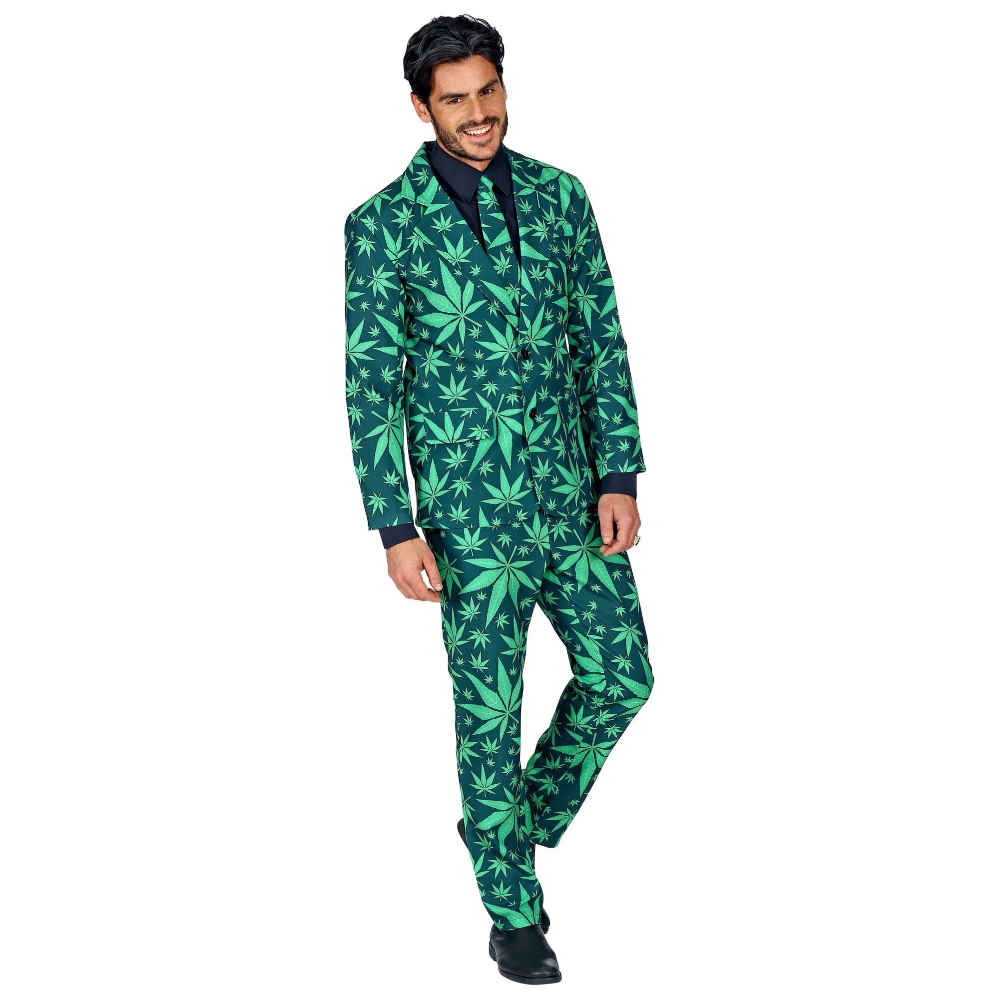 Widmann - Hippie Kostuum - Cannabis Nederwiet - Man - groen - XL - Carnavalskleding - Verkleedkleding