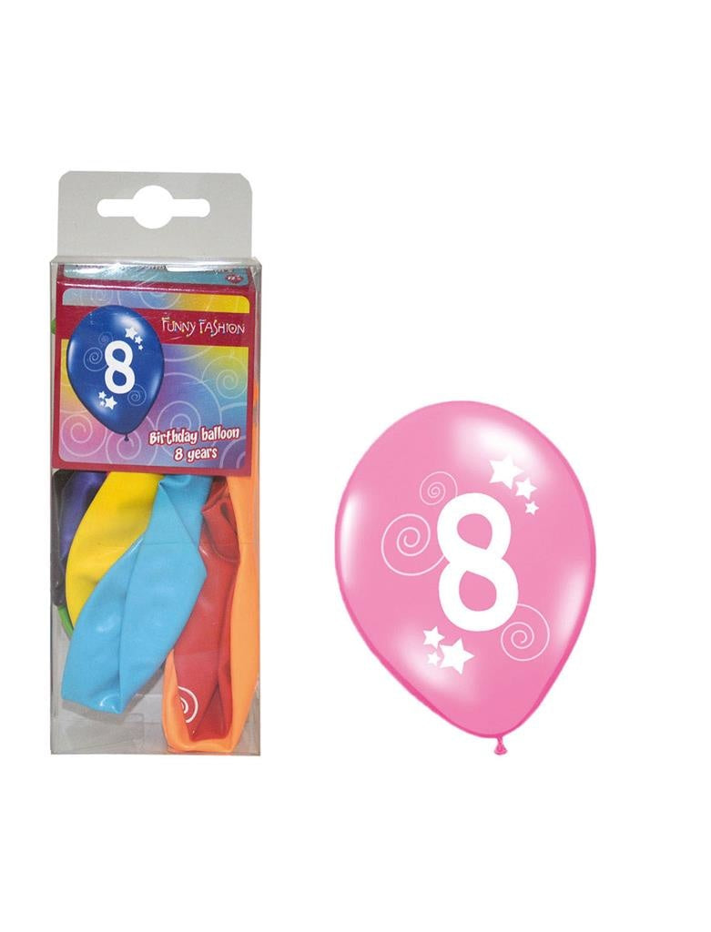 Mooie cijfer 8 ballonnen in verschillende kleuren