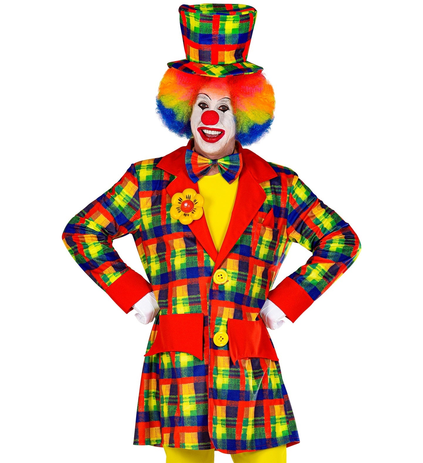 Widmann - Clown & Nar Kostuum - Keurige Kleurige Fleurige Jas Clown - multicolor - Large - Carnavalskleding - Verkleedkleding