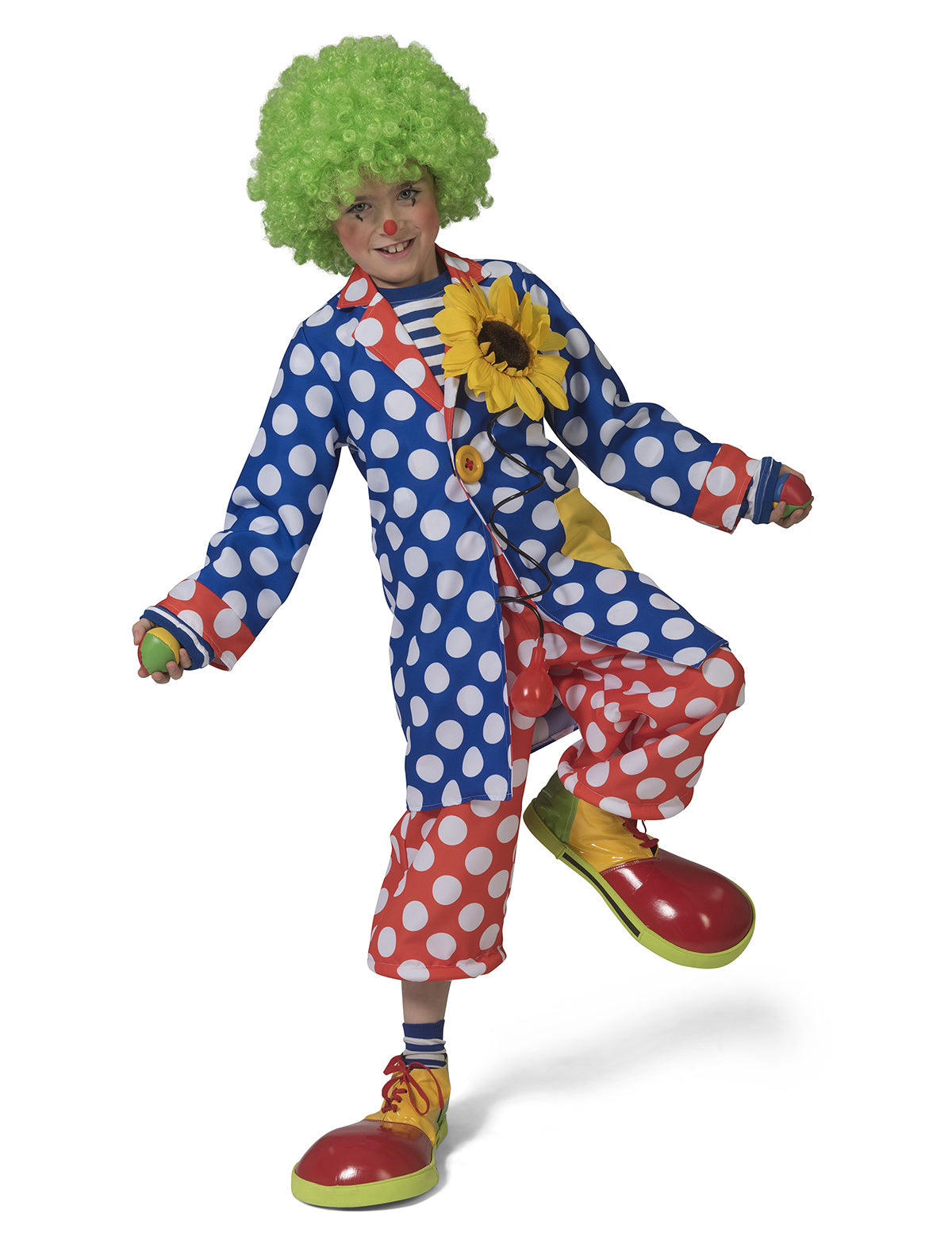 ESPA - Lange clownsjas met stippen voor kinderen - 140 (10-12 jaar)