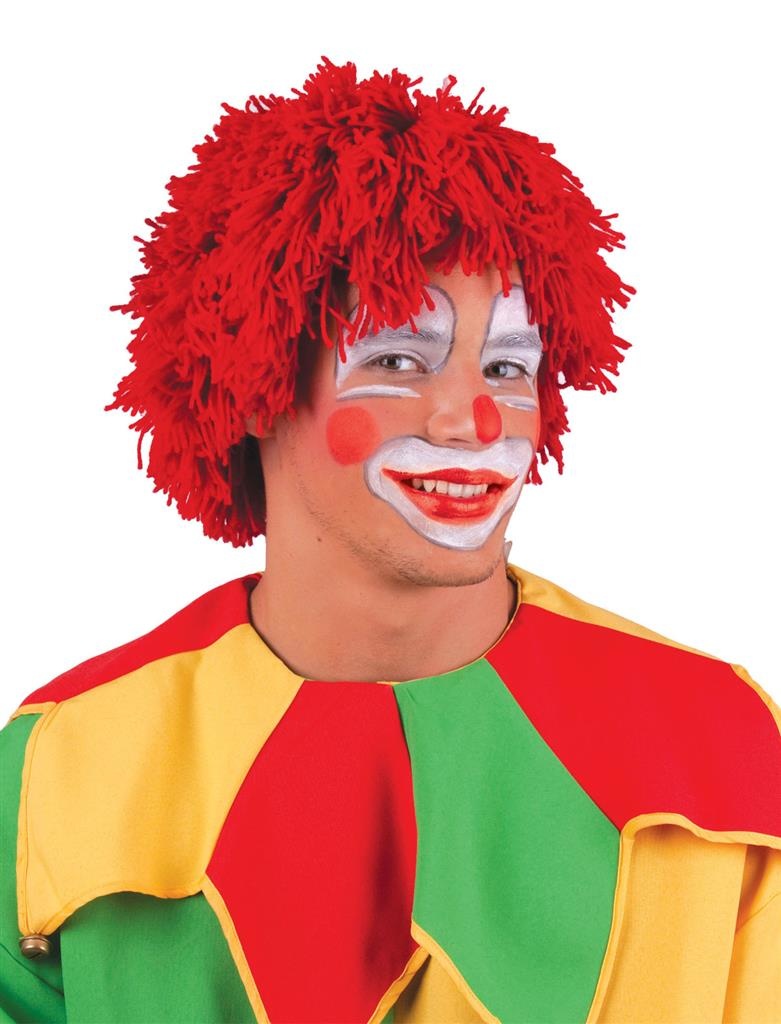 Rode wollen clowns pruik