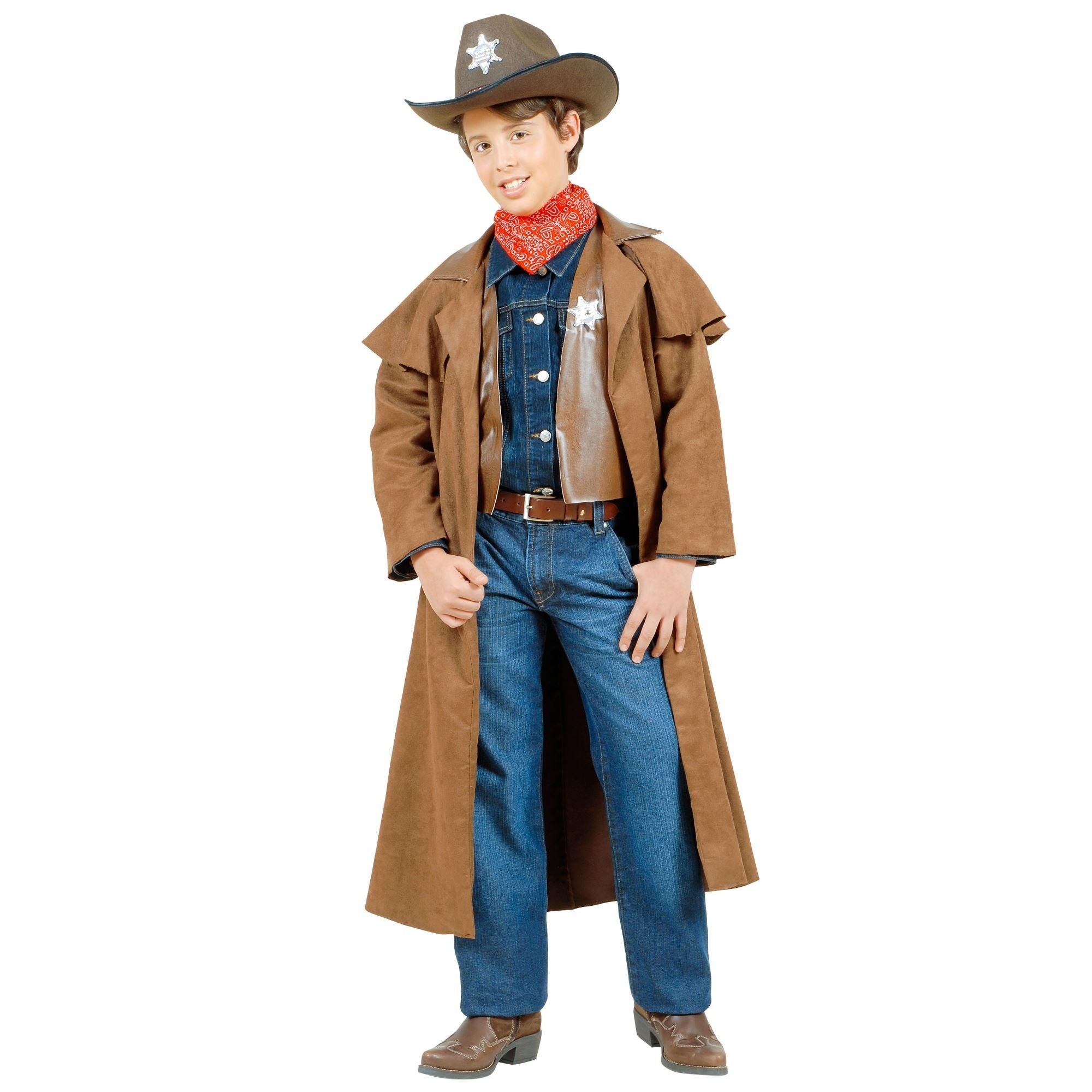 Carnavalspak kinderen: Cowboy jongen, suede look