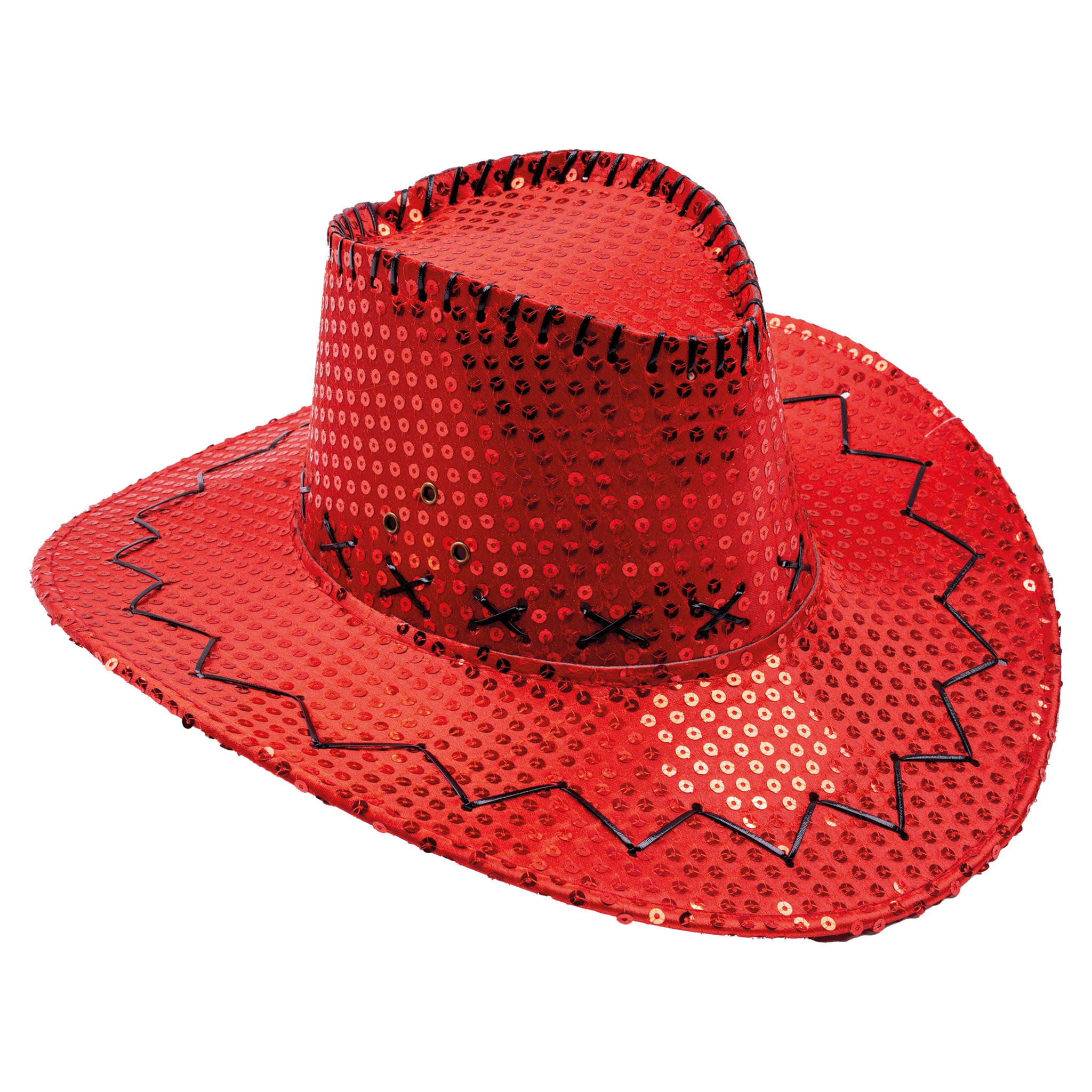 Cowboyhoed pailletten rood