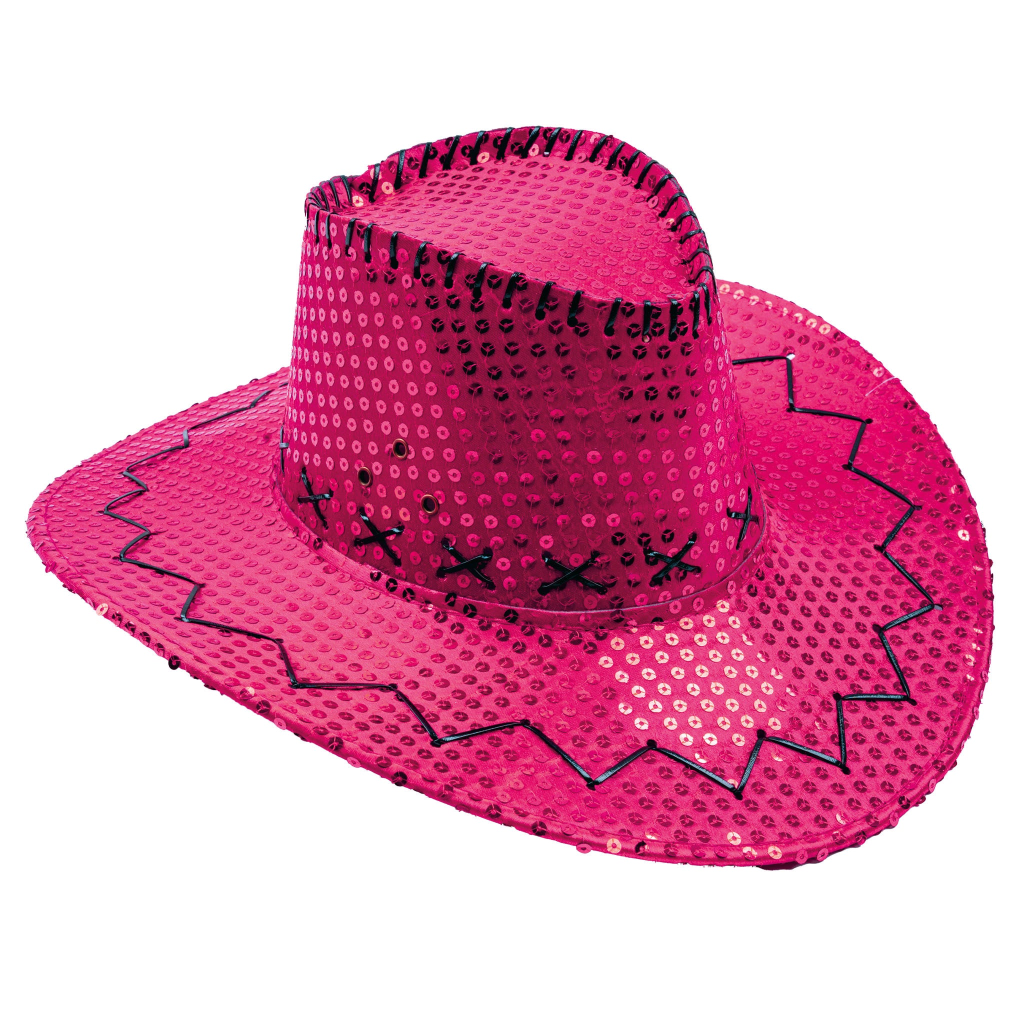 Cowboyhoed pailletten roze