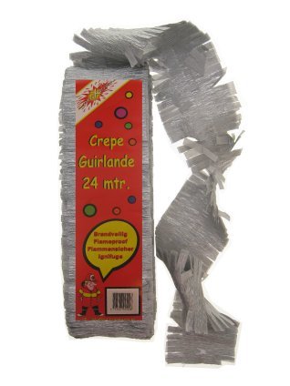 Crepe Guirlande Zilver 24 meter