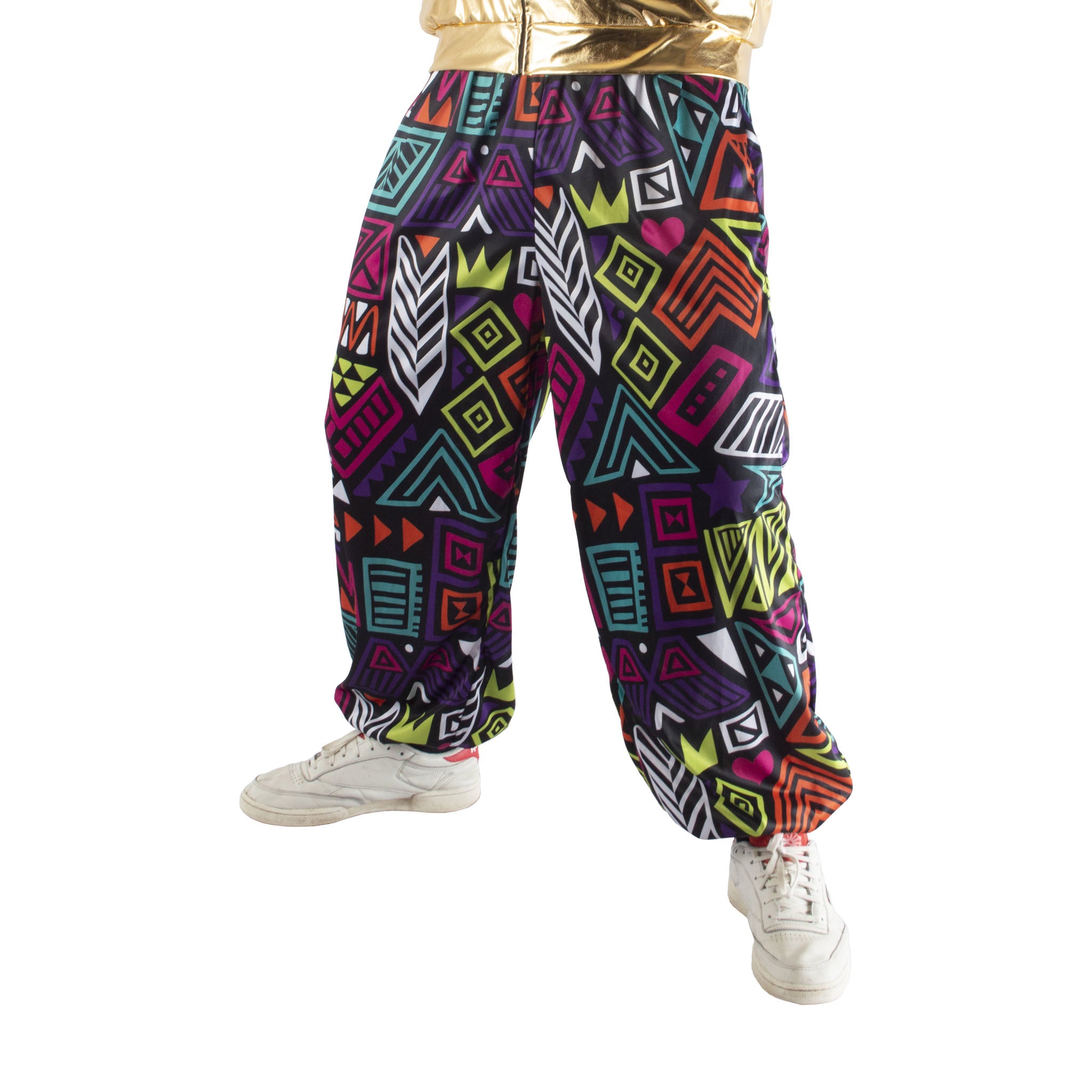 Ruige disco graphic broek 80-jaren