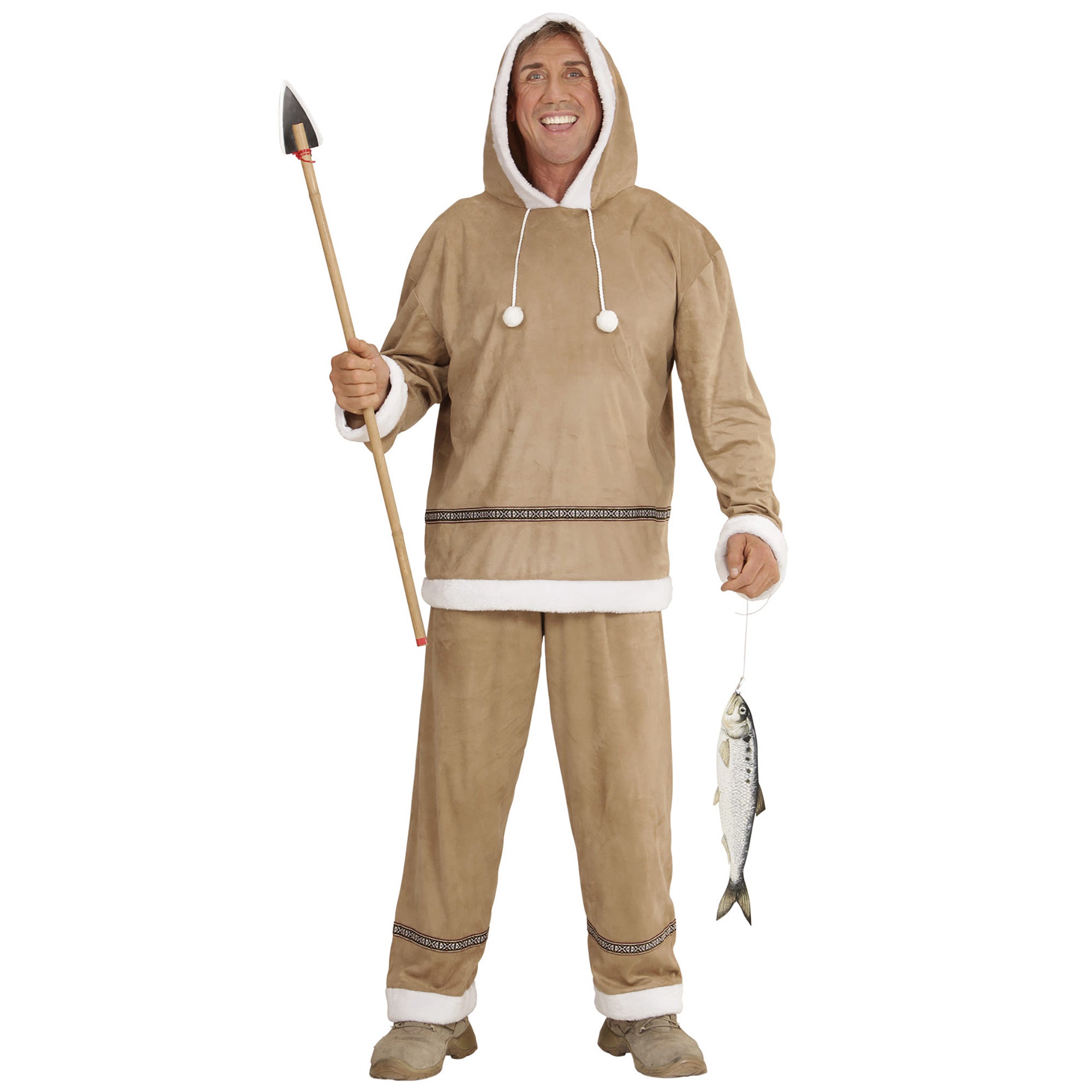 Widmann - Eskimo Kostuum - Visser Eskimo Heer - Man - bruin,wit / beige - Small - Carnavalskleding - Verkleedkleding