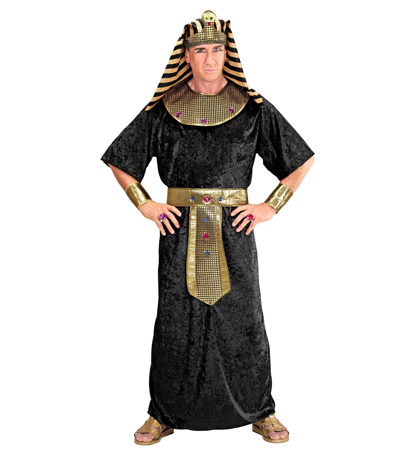 Widmann - Egypte Kostuum - Belangrijke Egyptische Farao Toeta - Man - zwart,goud - XL - Carnavalskleding - Verkleedkleding