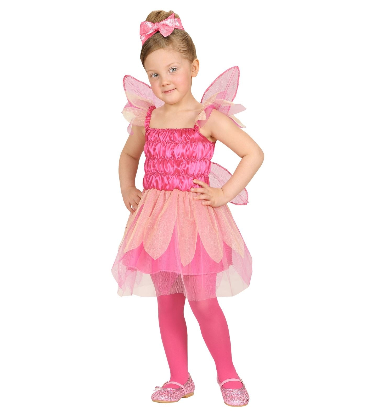 Widmann - Elfen Feeen & Fantasy Kostuum - Roze Pixie Huiself Rosie - Meisje - roze - Maat 98 - Carnavalskleding - Verkleedkleding