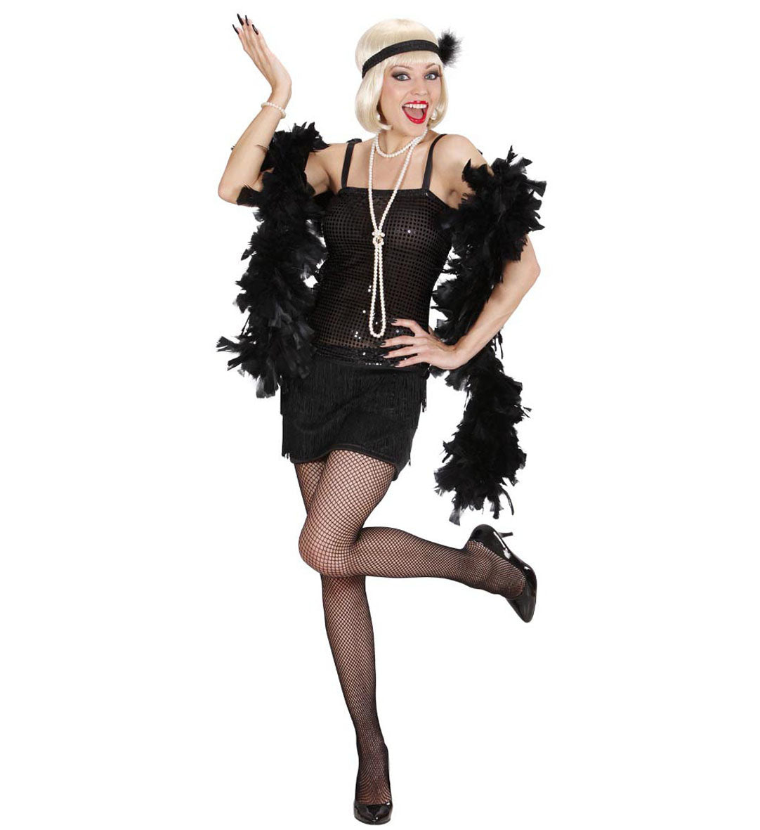 Flapper Jurk Zwart Maat L