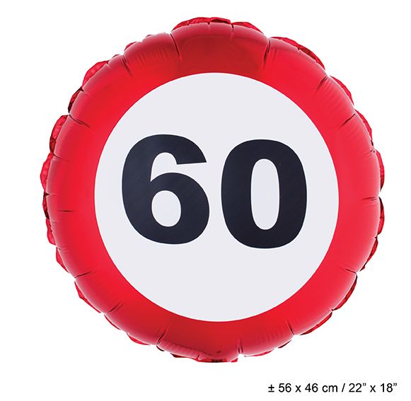 Folieballon Verkeersbord 60 Jaar