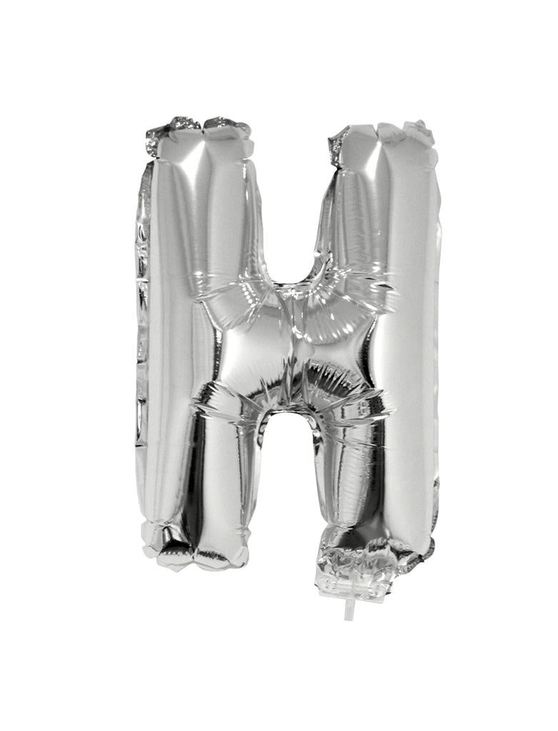 Folie Ballon - 41cm Zilver Letter H