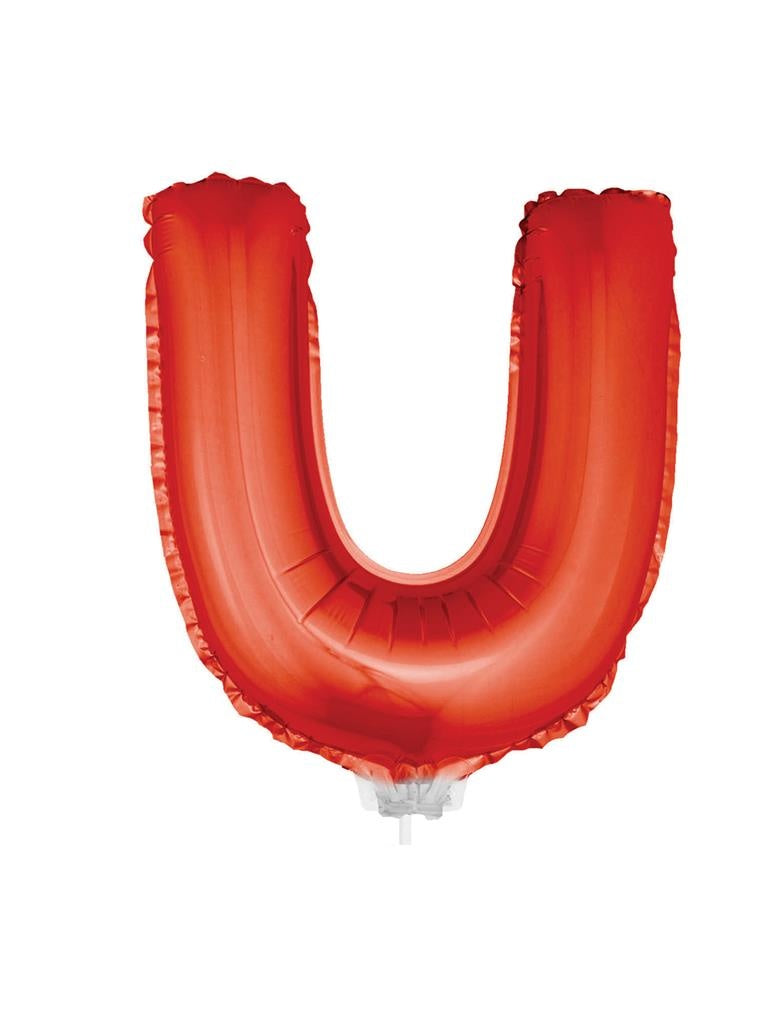 Folie ballon letter U Rood