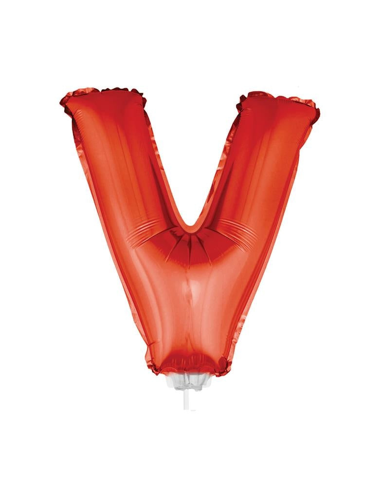 Folie ballon letter V Rood