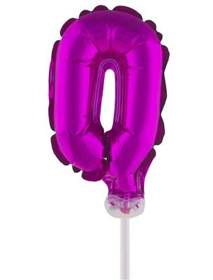 Folie ballon 13 cm op stokje roze