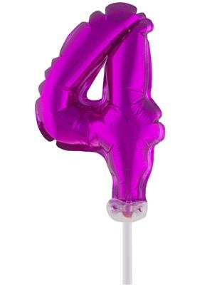 Folie ballon 13 cm op stokje roze