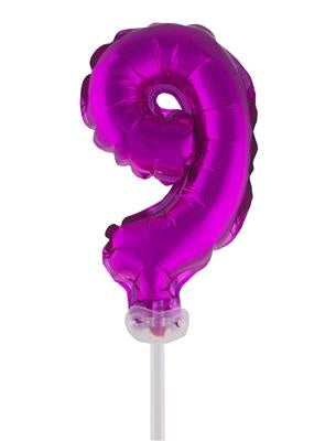 Folie ballon 13 cm op stokje roze