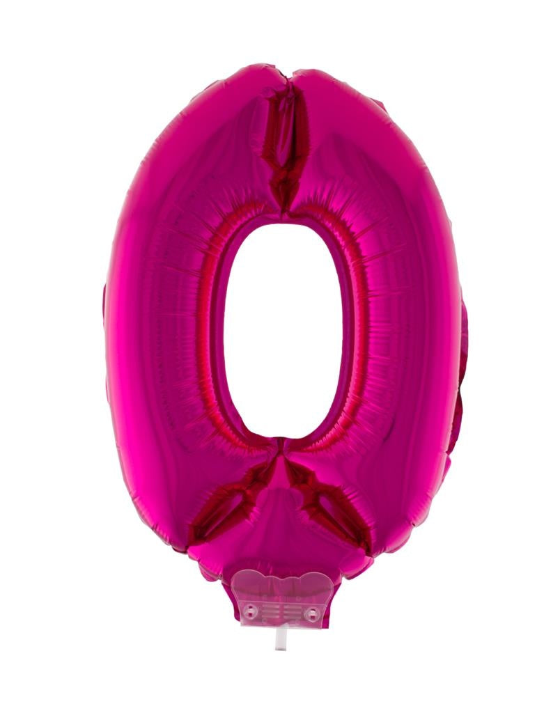 Folie ballon 41 cm op stokje roze