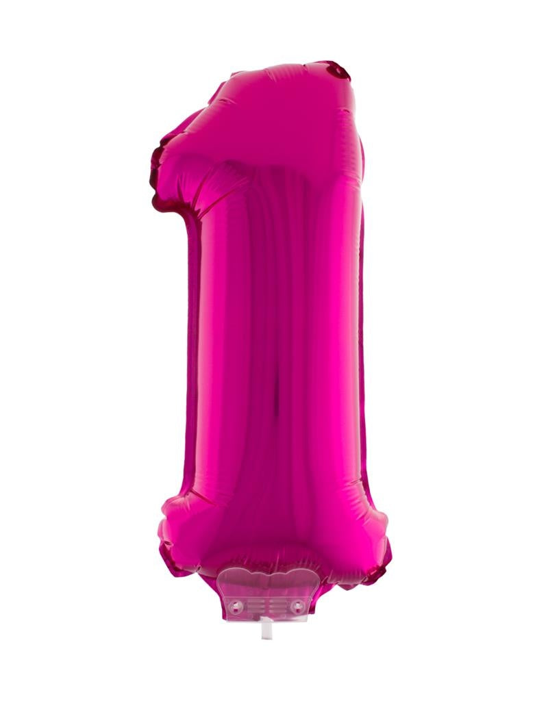 Folie ballon 41 cm op stokje roze