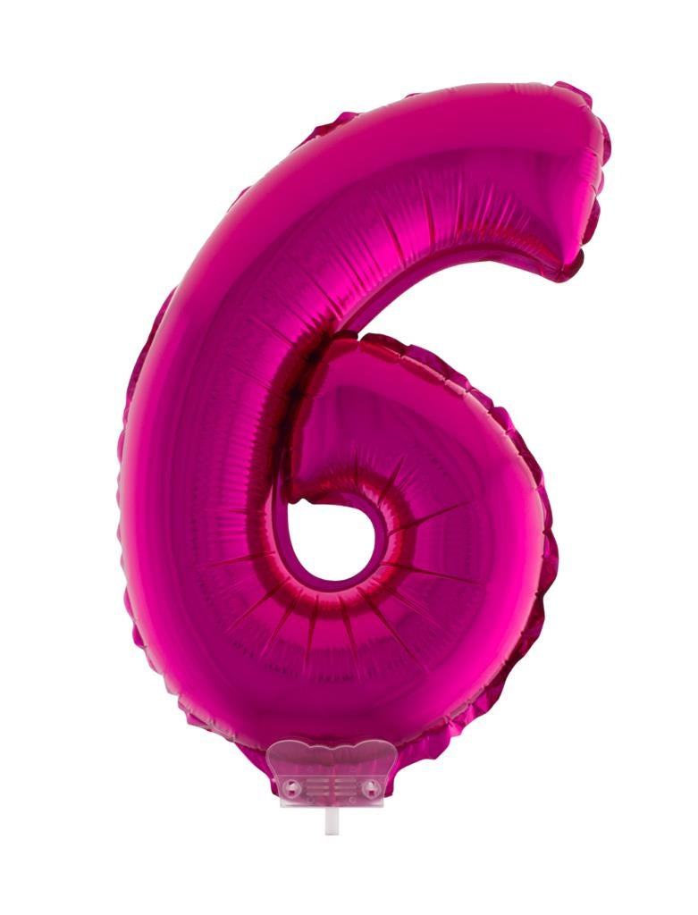 Folie ballon 41 cm op stokje roze