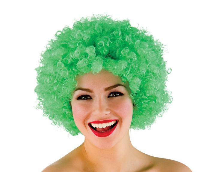 Mooie Funky Afro pruik in de kleur groen