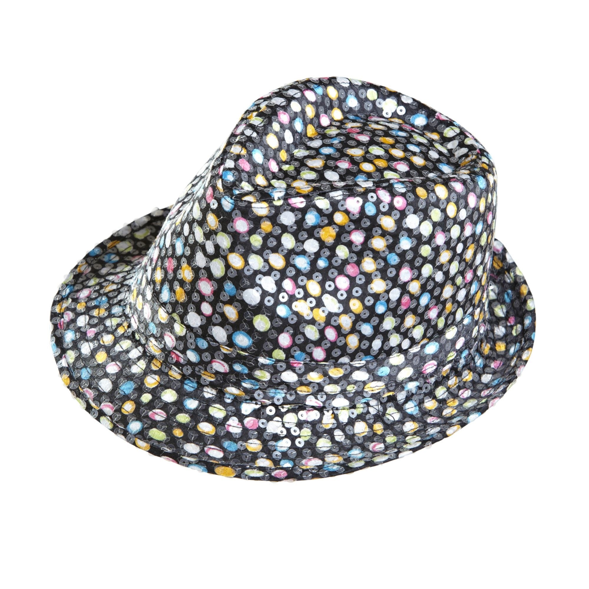 Luxe fedora hoed met gekleurde pailletten