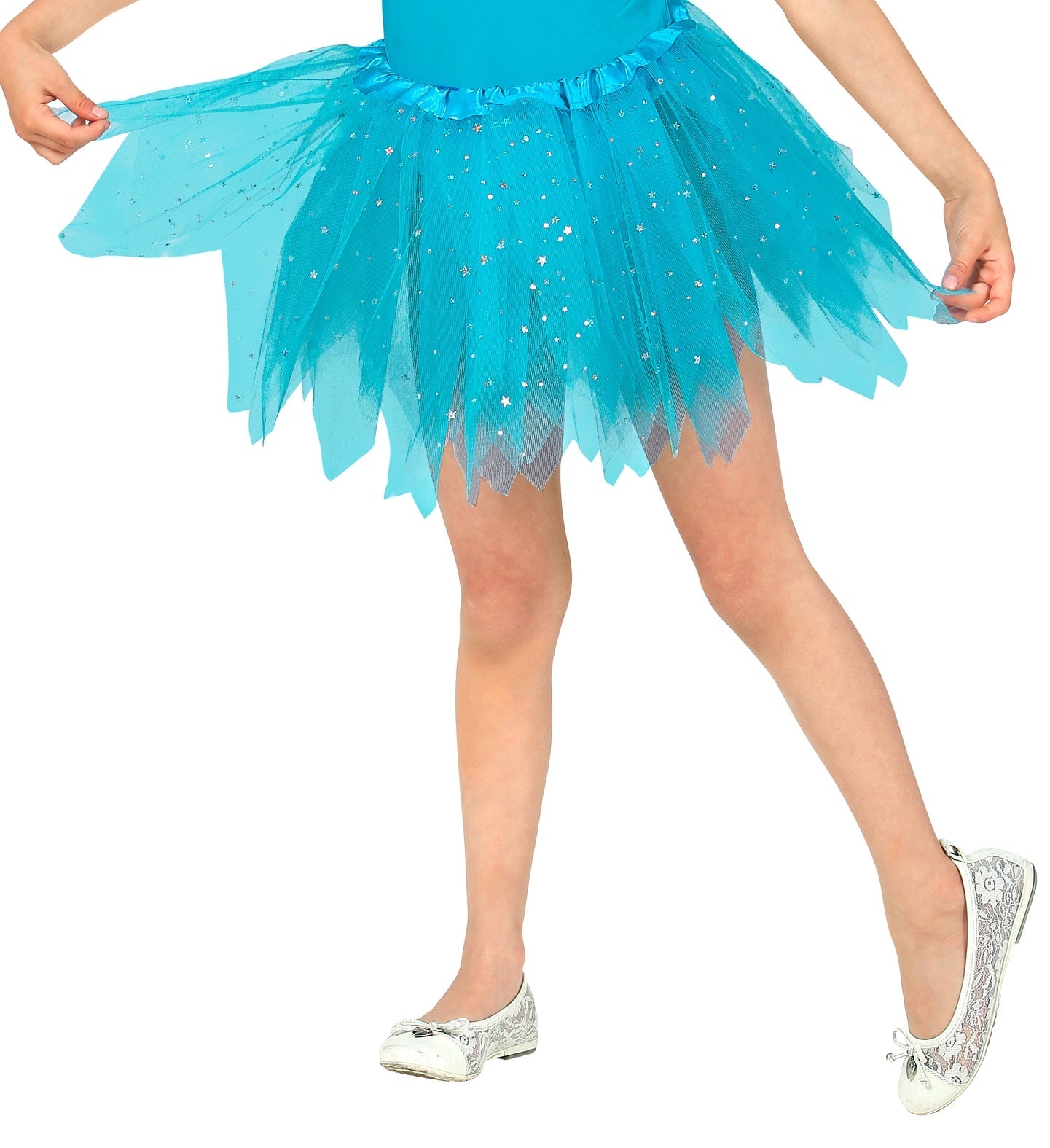 Widmann - Dans & Entertainment Kostuum - Hemelse Sterren Tutu 30 Centimeter Blauw Meisje - blauw - One Size - Carnavalskleding - Verkleedkleding