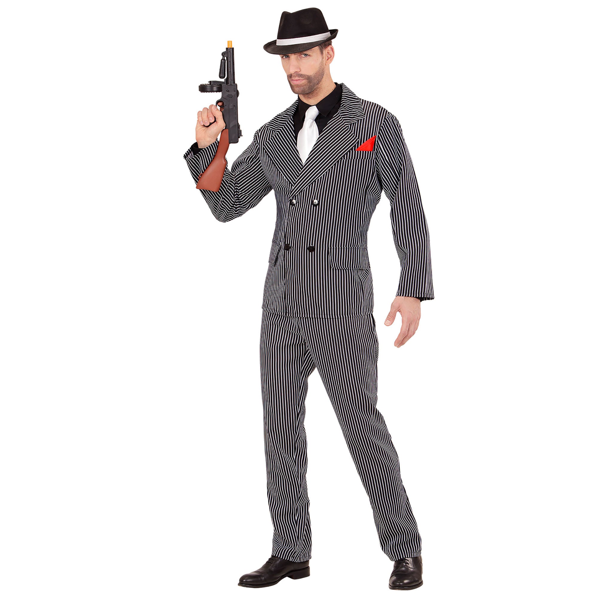 Widmann - Maffia Kostuum - Godfather Van De Drooglegging - Man - zwart - Small - Carnavalskleding - Verkleedkleding