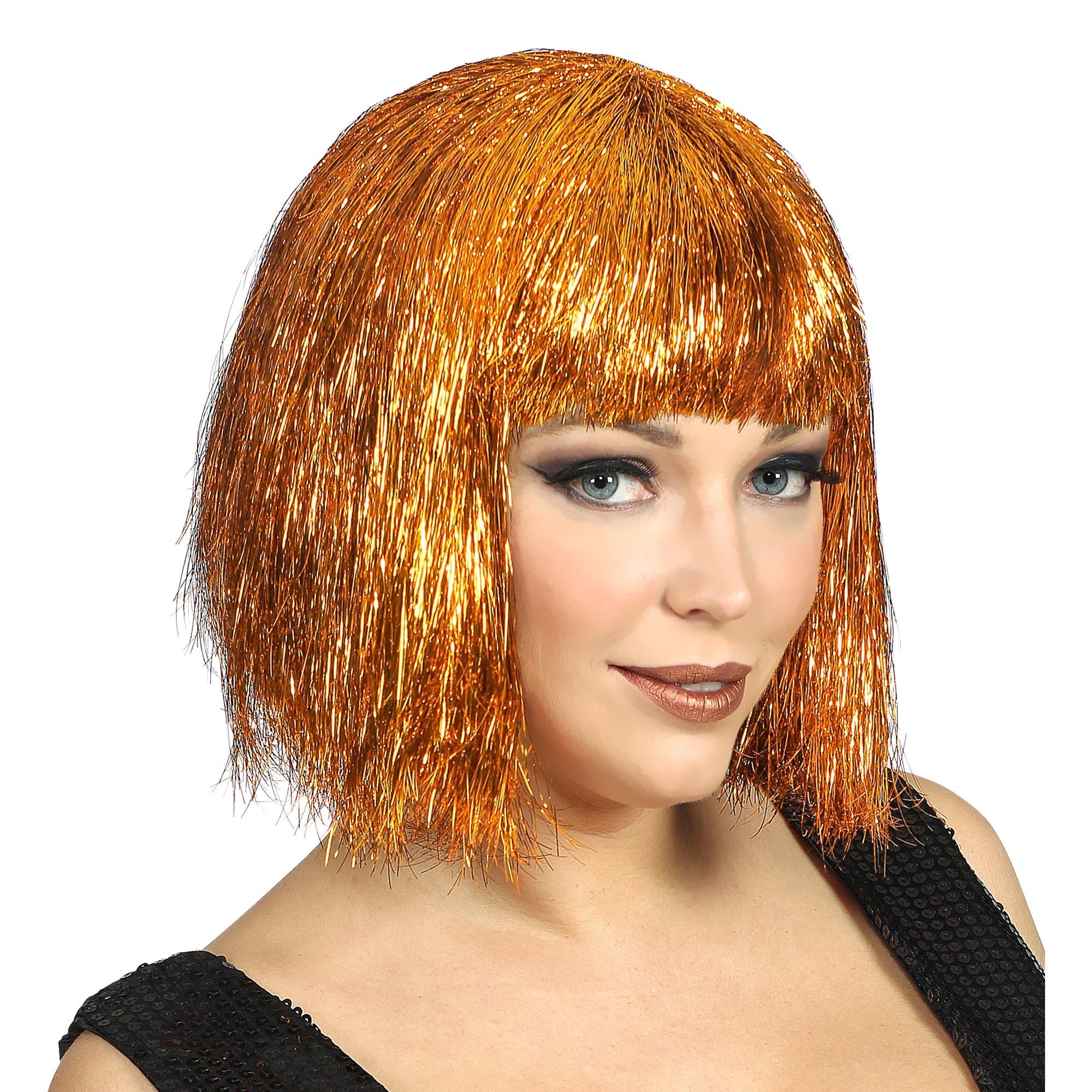 Pruik, Vegas Glitter Goud | One Size