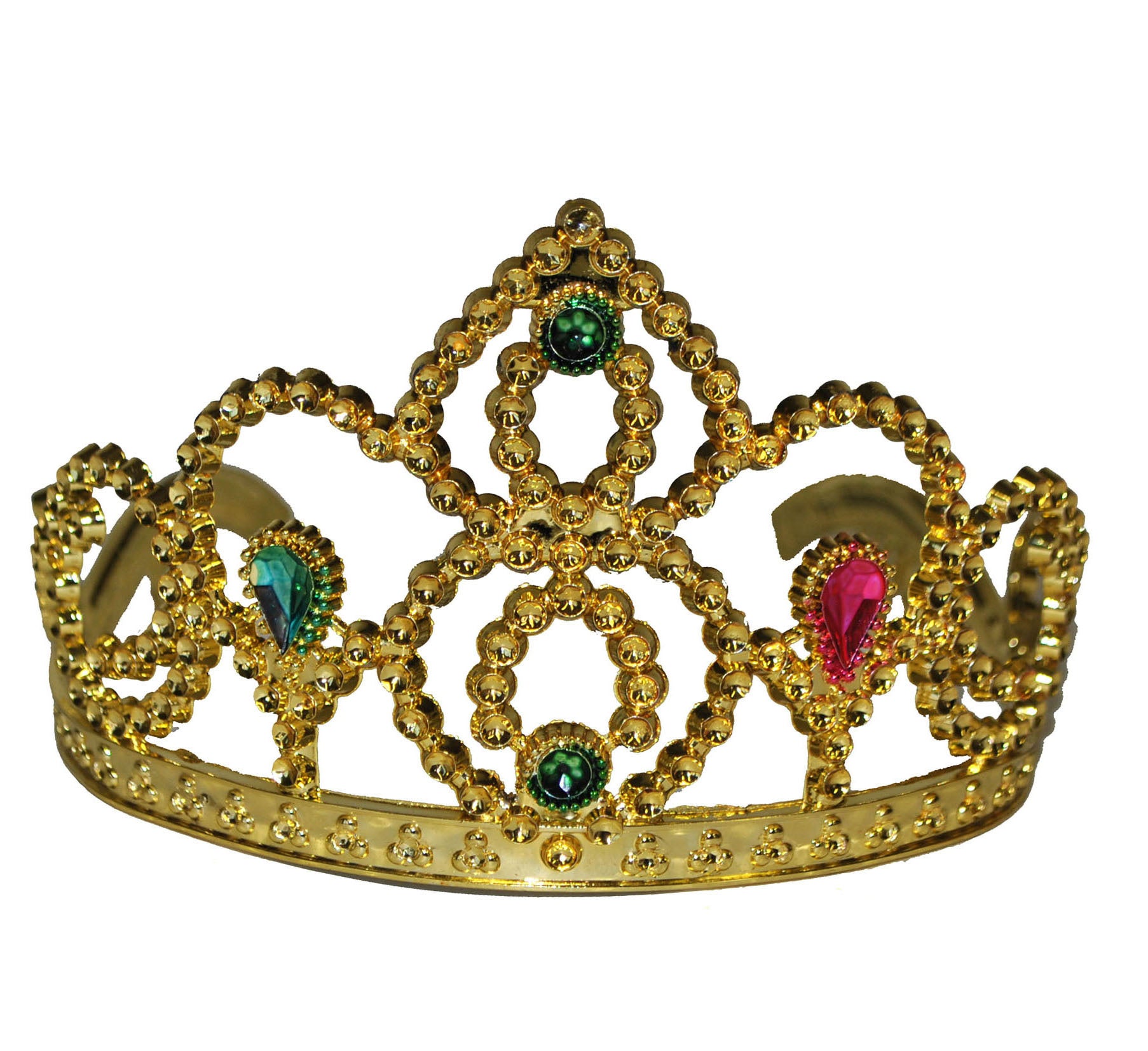 Mooie gouden tiara met nep edelstenen