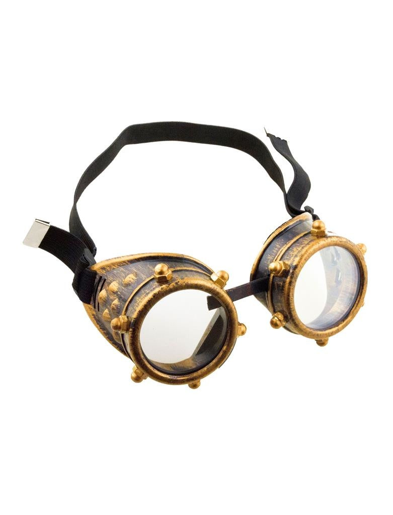 Funny Fashion - Steampunk Kostuum - Steampunk Bril Goud - goud - Carnavalskleding - Verkleedkleding