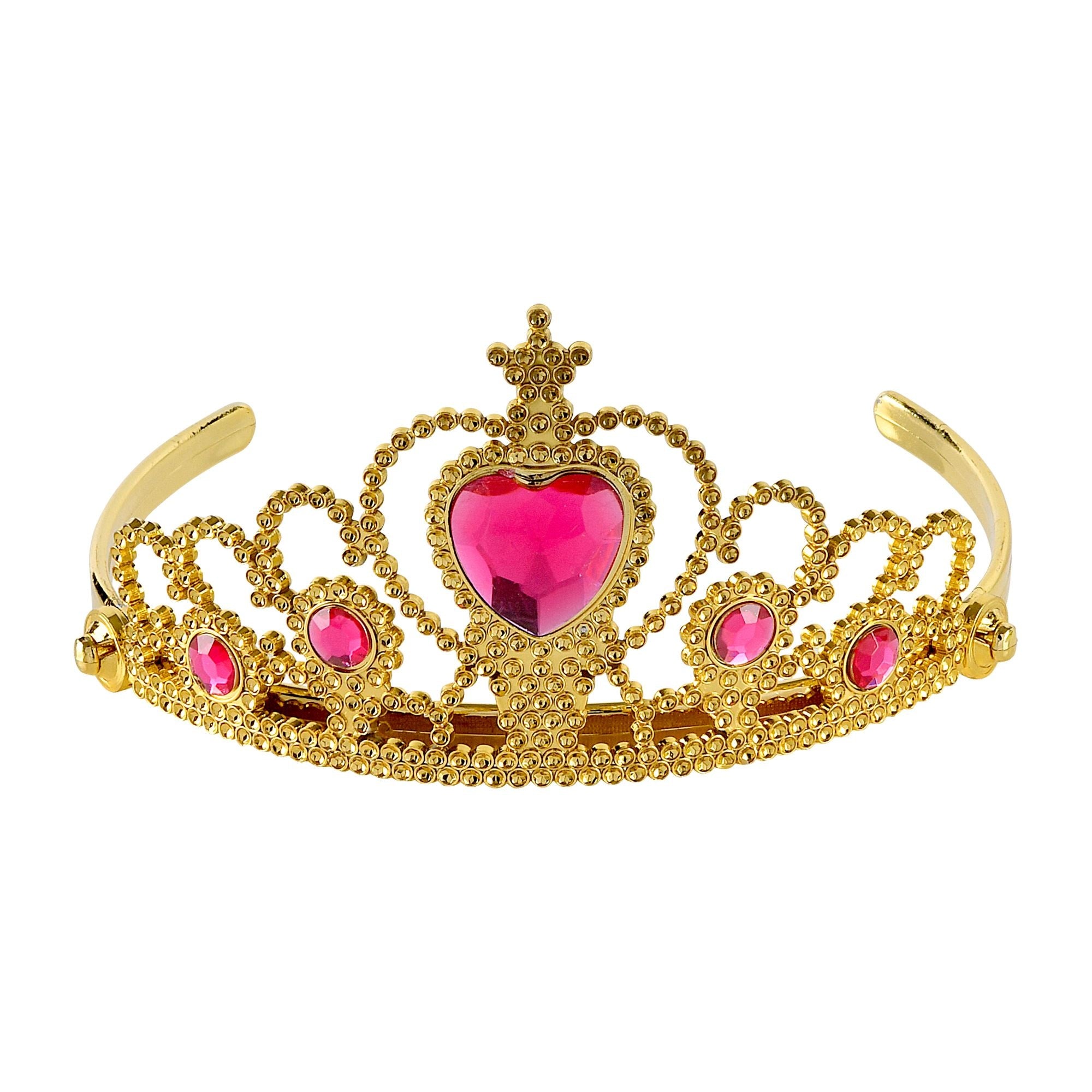 Mooi gouden prinsessen diadeem met roze stenen