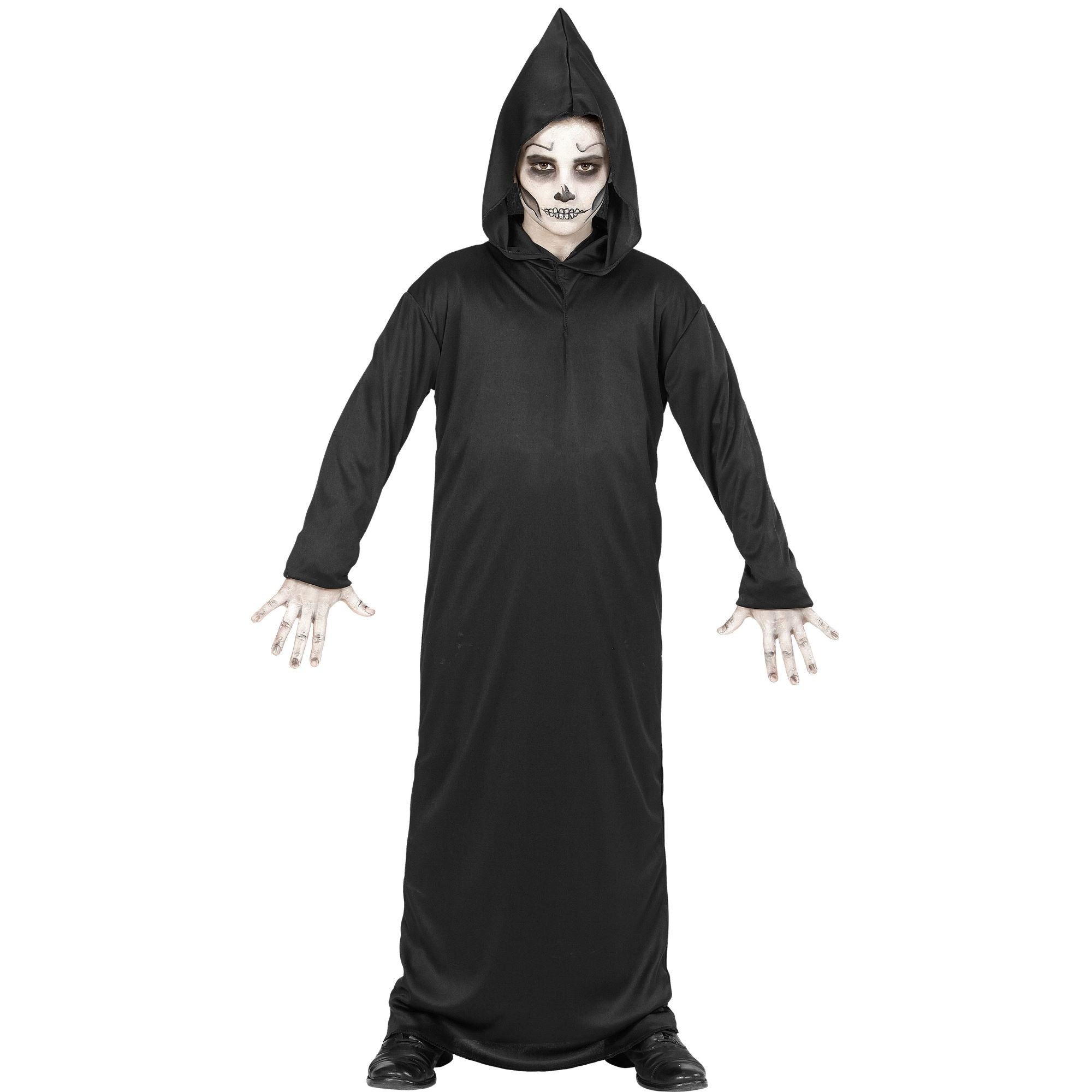 WIDMANN - Zwart reaper skelet outfit voor kinderen - 128 (5-7 jaar)