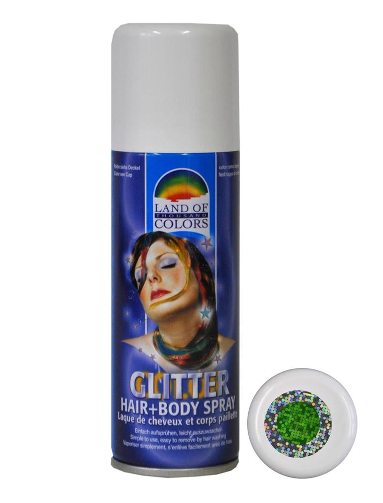 Glitterspray Groen voor lichaam & haar (125ml)