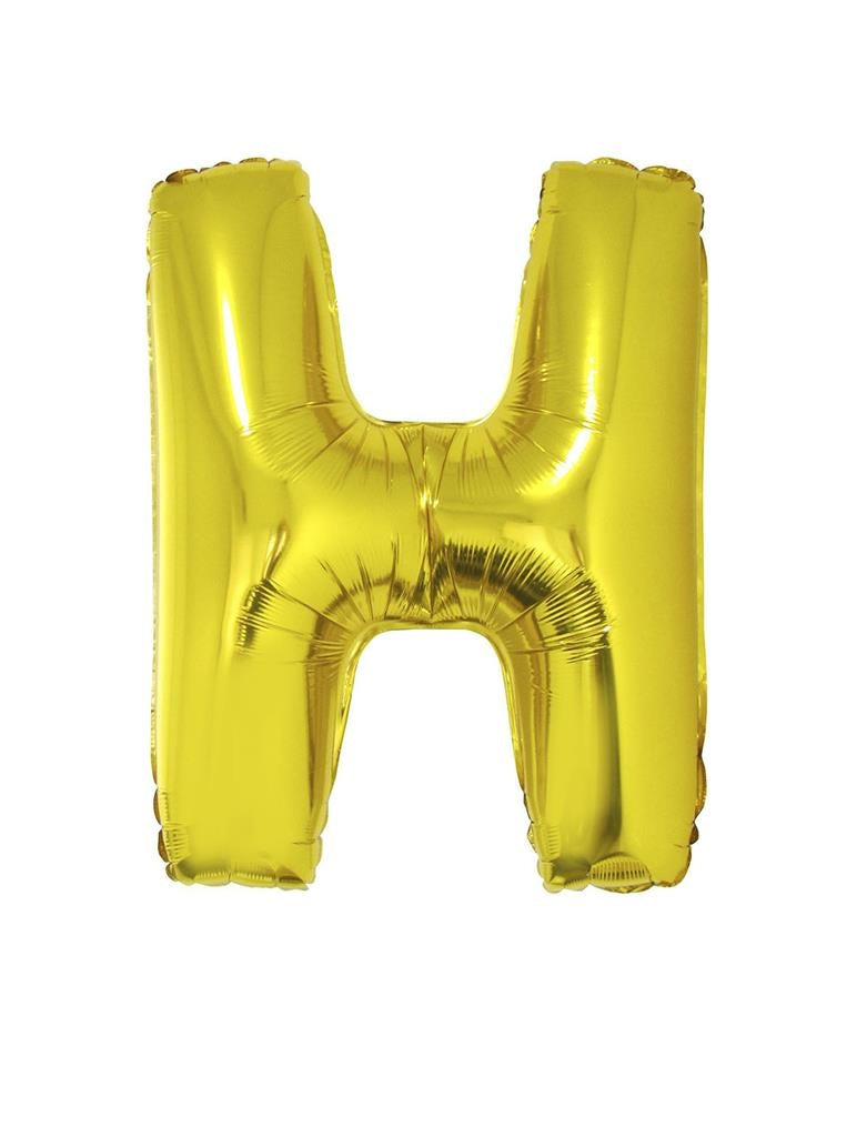 Folieballon Goud Letter &apos;H&apos; groot