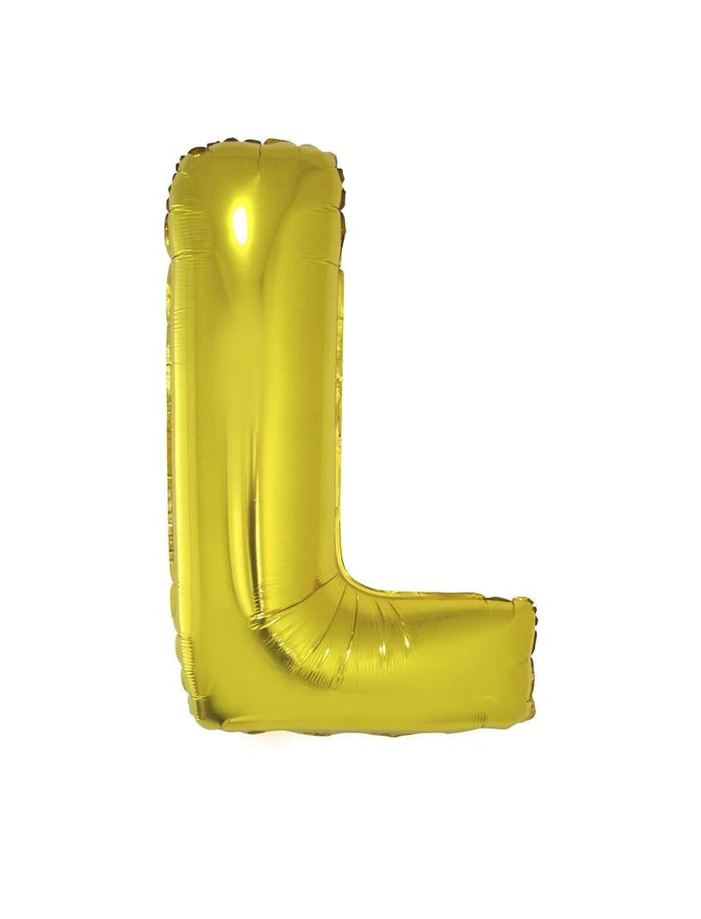 Gouden letter ballon &apos;L&apos; groot