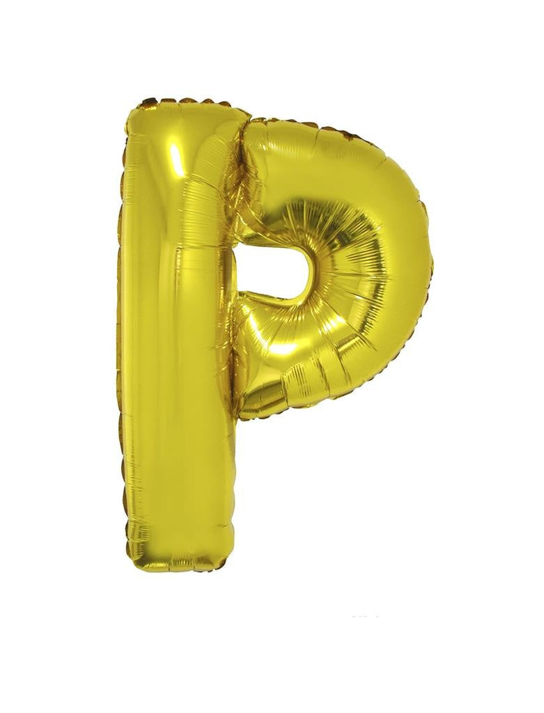 Folieballon Goud Letter &apos;P&apos; groot