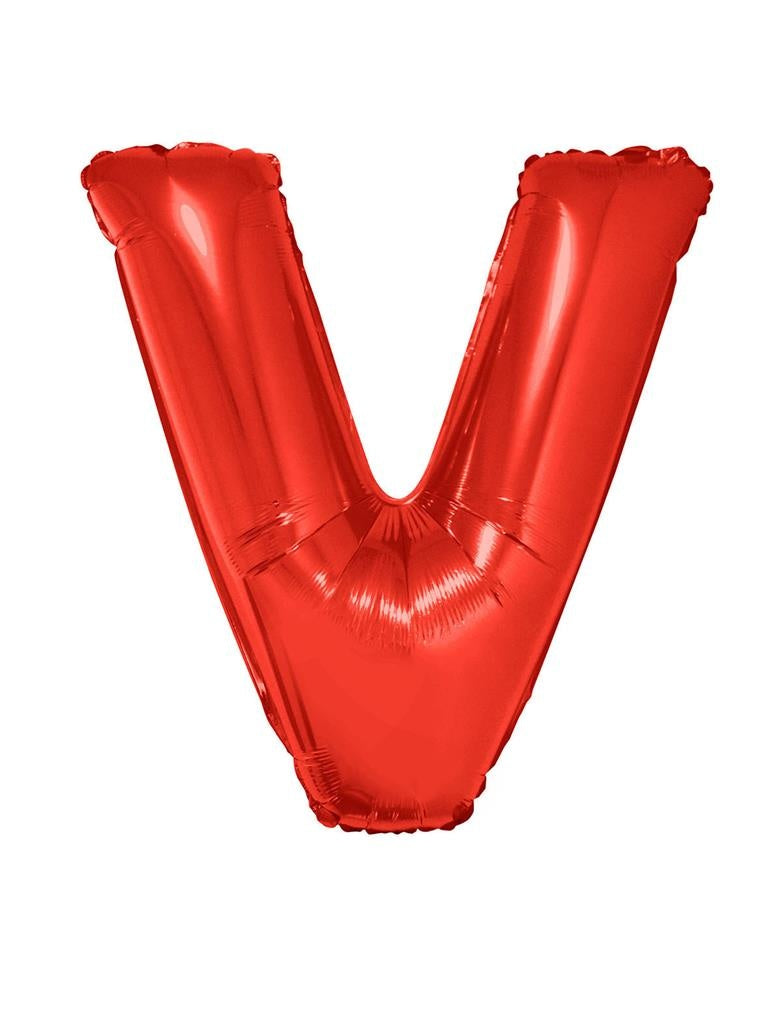 Folieballon Rood Letter &apos;V&apos; Groot