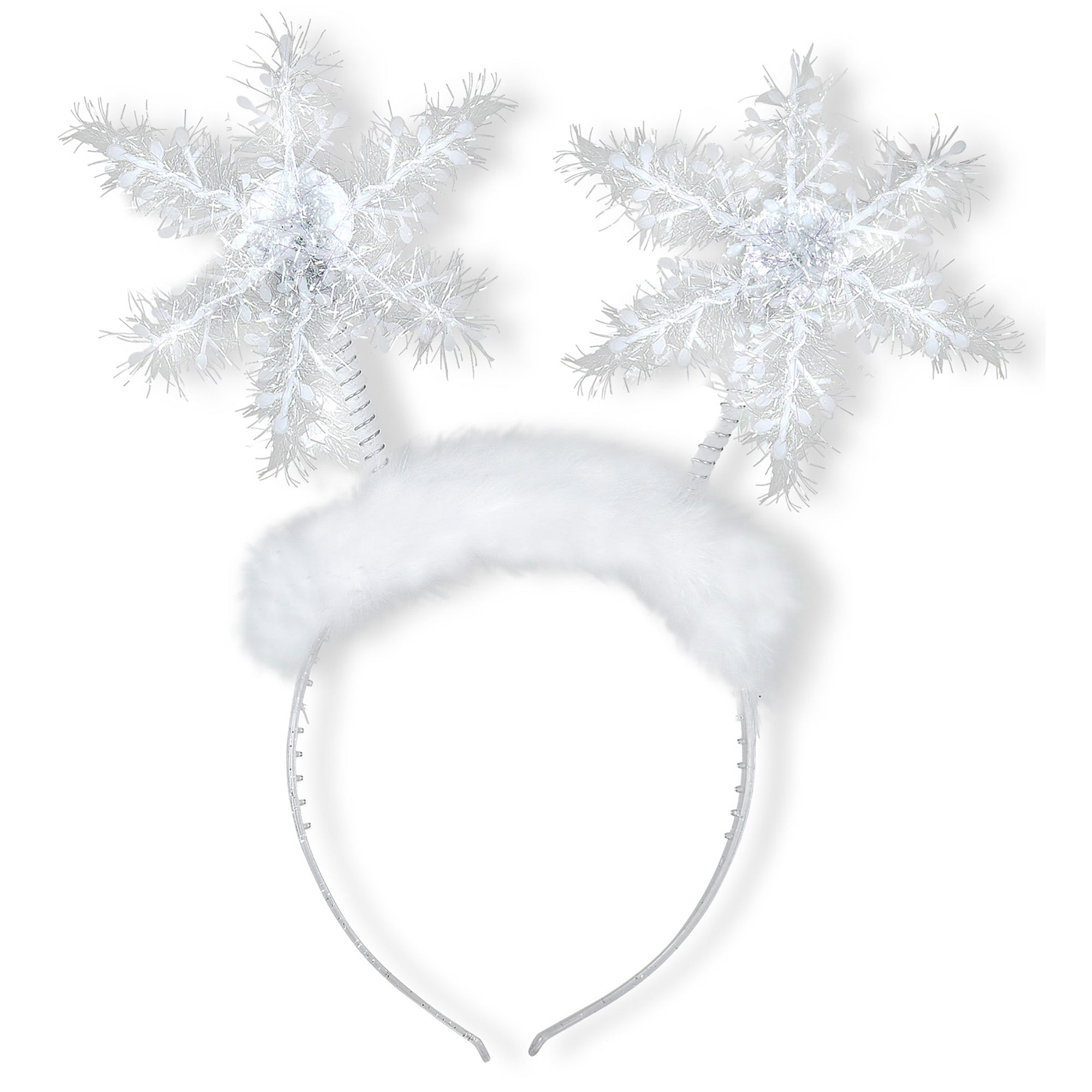 Widmann - Kerst & Oud & Nieuw Kostuum - Winterse Hoofdband Sneeuwfiguren - wit / beige - Kerst - Verkleedkleding