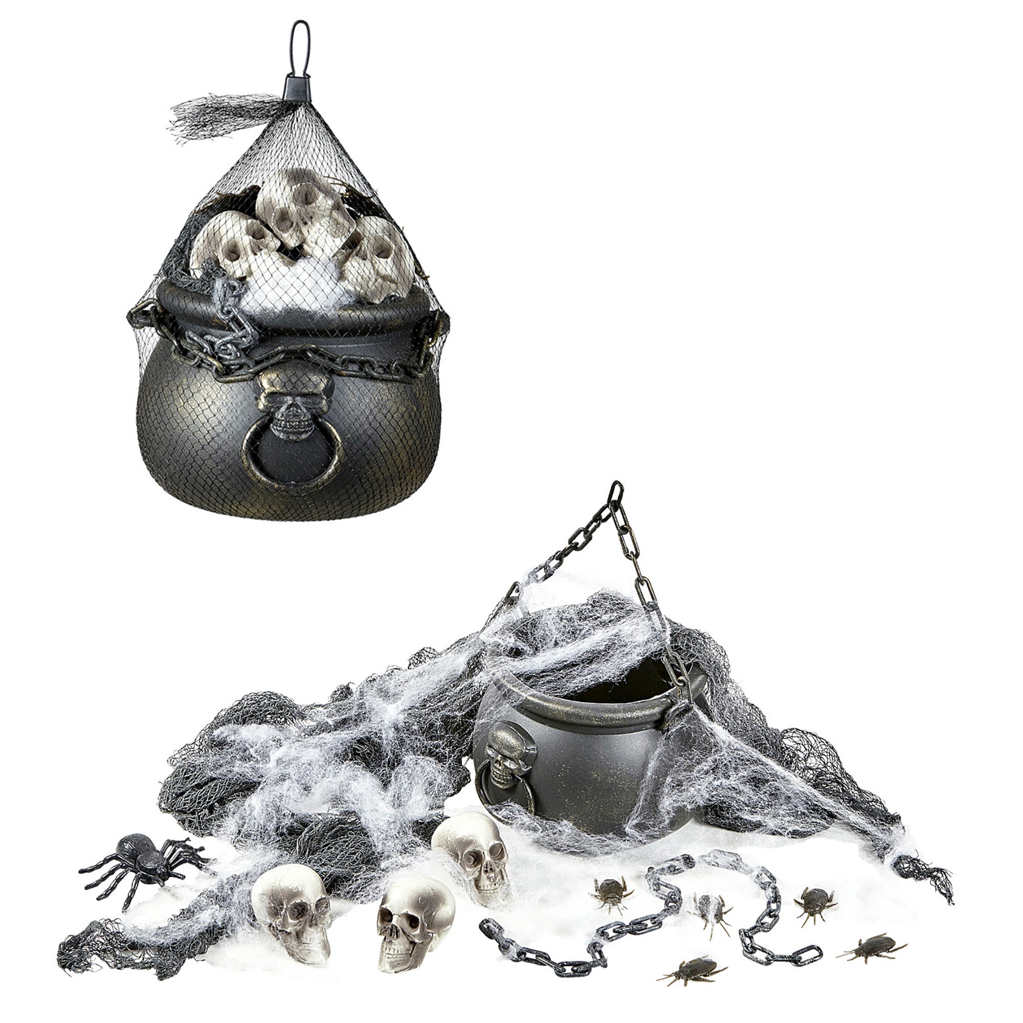 AROMA - Halloween decoratieset met ketel - Decoratie > Decoratie beeldjes