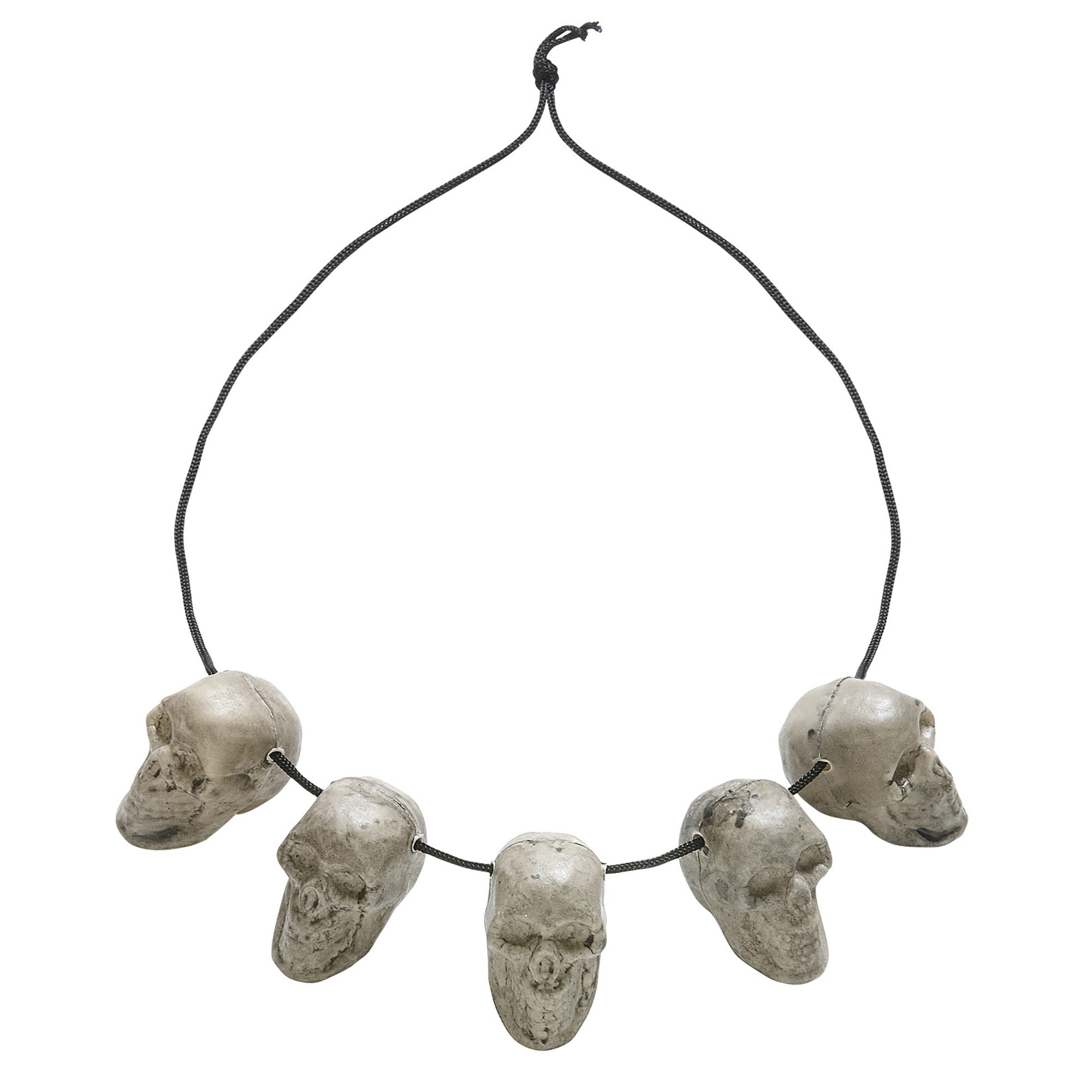 Widmann - Spook & Skelet Kostuum - Basic Ketting Schedels - grijs - Halloween - Verkleedkleding