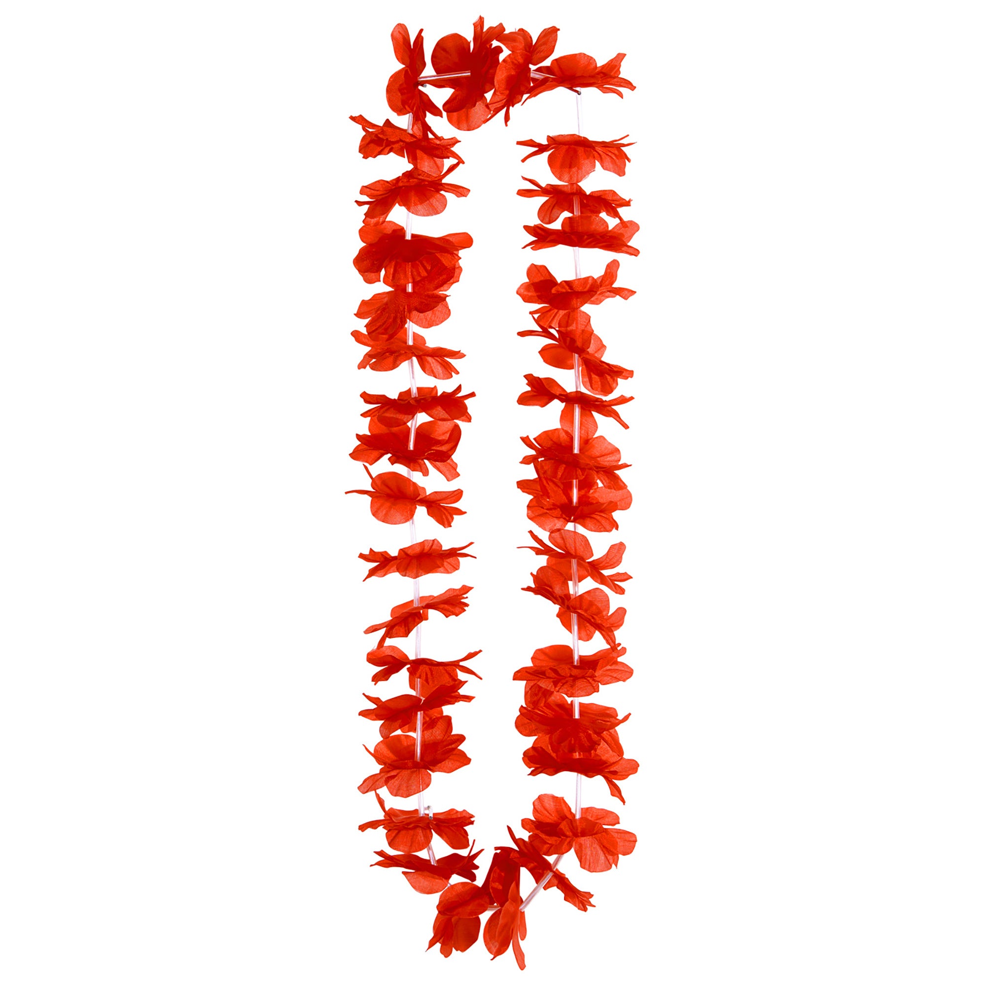 Carnavalsaccessoires: Hawaiiaanse bloemenketting rood