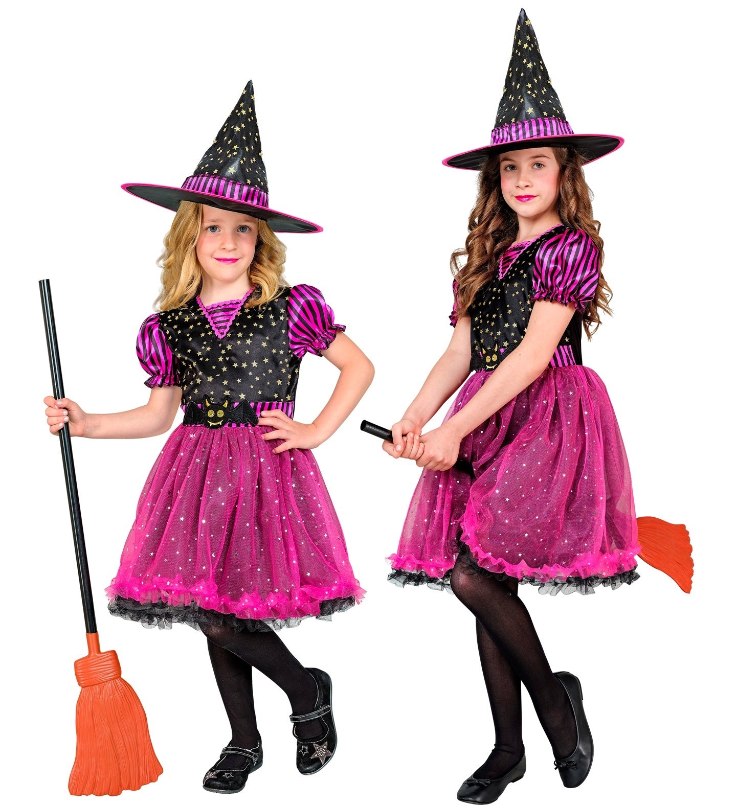 Mooie heksenjurk kind roze Eva voor Halloween